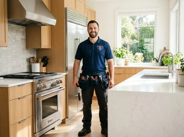 Appliance Repair Hero technician in a Bosque, NM kitchen after an appliance repair